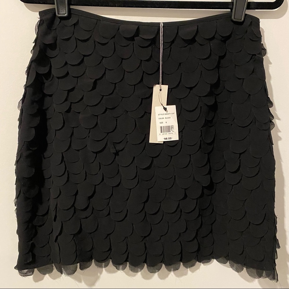 (NWT) SEARCH FOR SANITY MINI SKIRT, BLACK SCALLOPED CUT (6)
